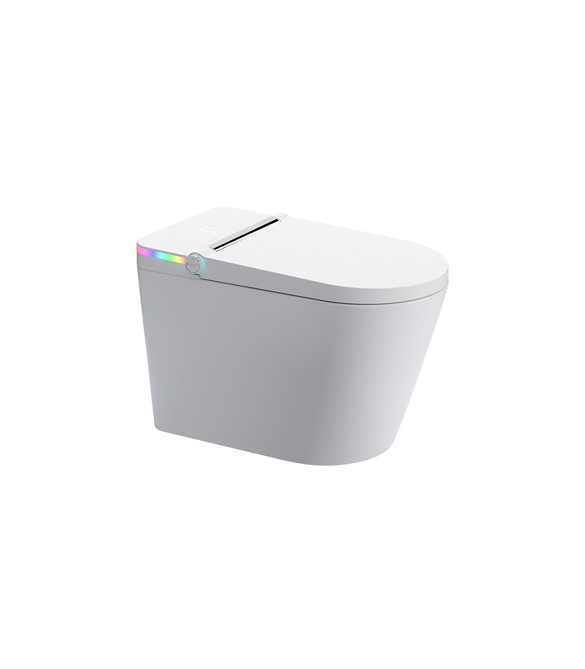 Low-Profile Smart Bidet Toilet — White — White shown