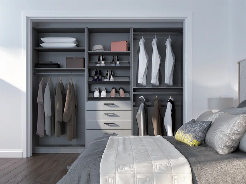 Premium Closet System, Fabric Gray