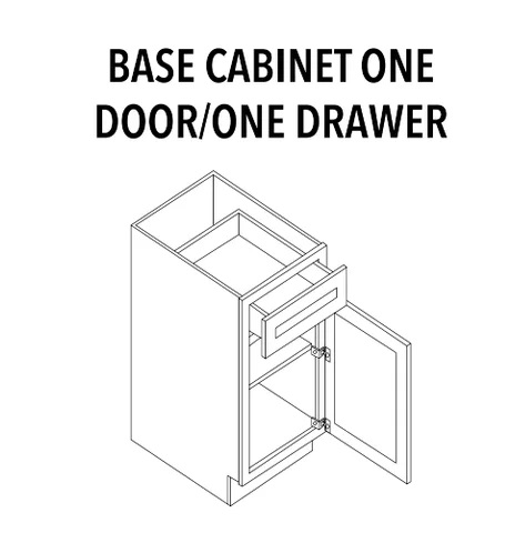 Base Cabinet - One Door, One Drawer - product illustration