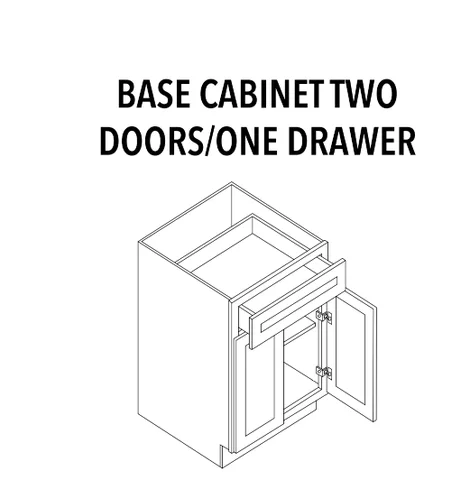 Base Cabinet - Two Doors, One Drawer - product illustration