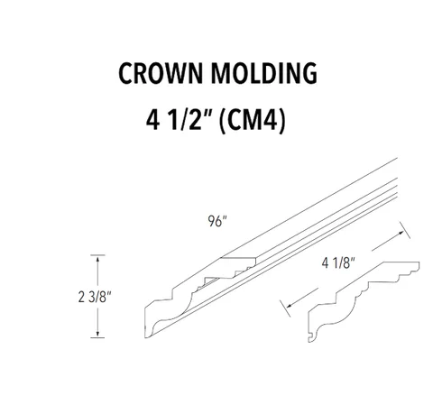 4.5 in Crown Molding - product illustration