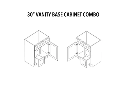 30 in Vanity Base Cabinet Combo - product illustration
