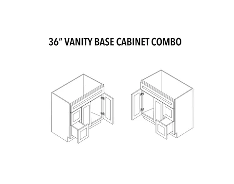 36 in Vanity Base Cabinet Combo - product illustration