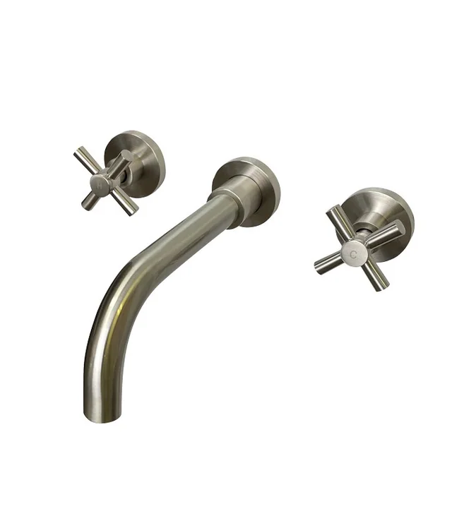 Wall-mount Bathroom Faucet in Brushed Nickel