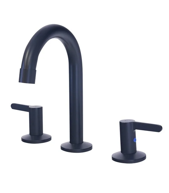 Widespread Bathroom Faucet with Pop-up Drain in Matte Black
