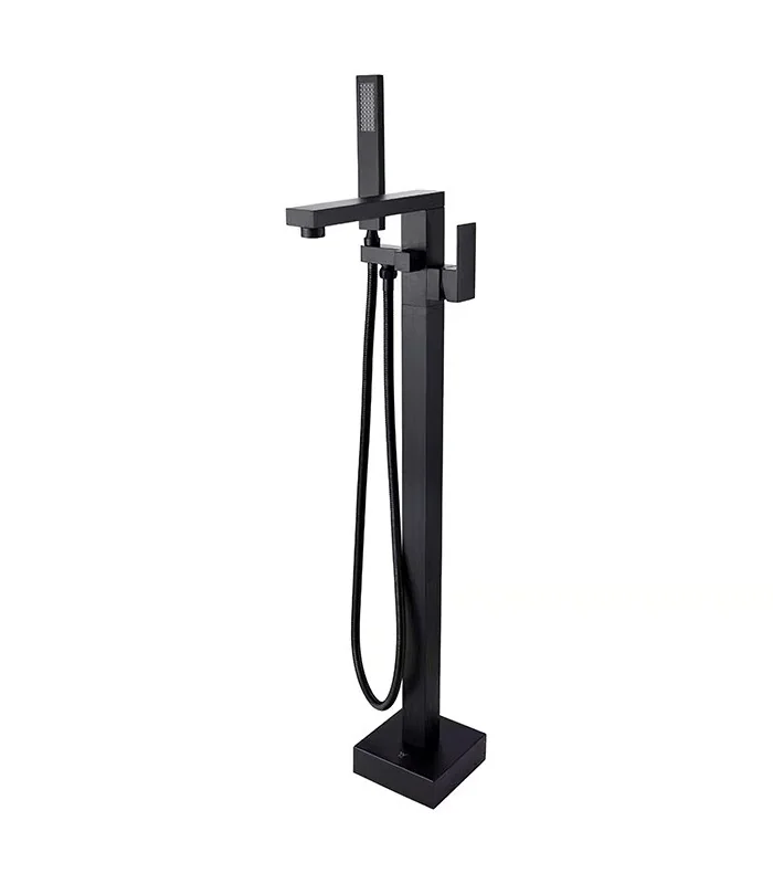 Freestanding Tub Faucet with Handheld Shower in Matte Black