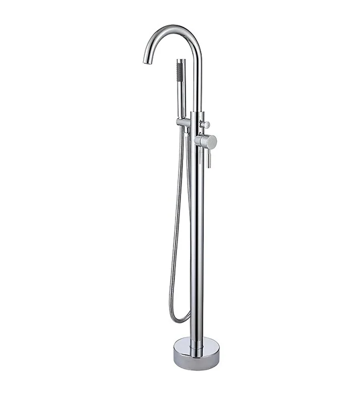 Freestanding Tub Faucet with Handheld Shower in Chrome