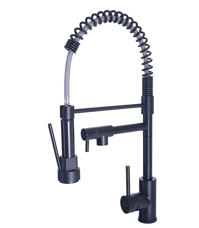 Pull Down Kitchen Faucet in Matte Black