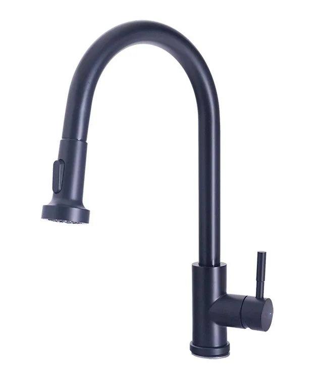 Pull Down Kitchen Faucet in Matte Black