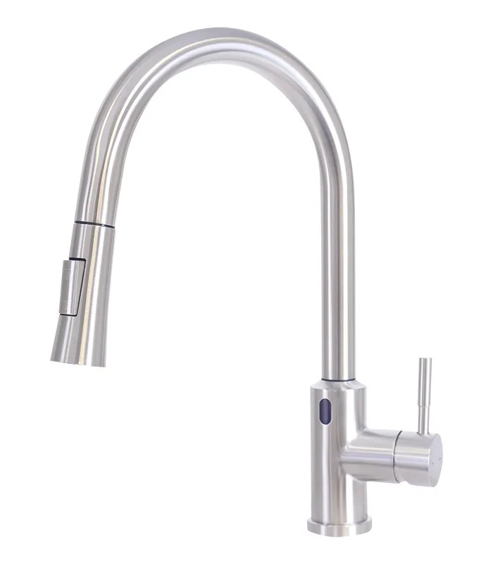 Pull Down Kitchen Faucet in Brushed Nickel with Touch Activation