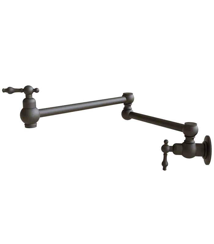 Folding Double Jointed Swing Arm Sink Faucet in Matte Black