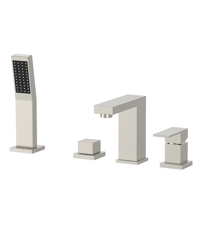 Bathroom Deck-mount Faucet in Brushed Nickel