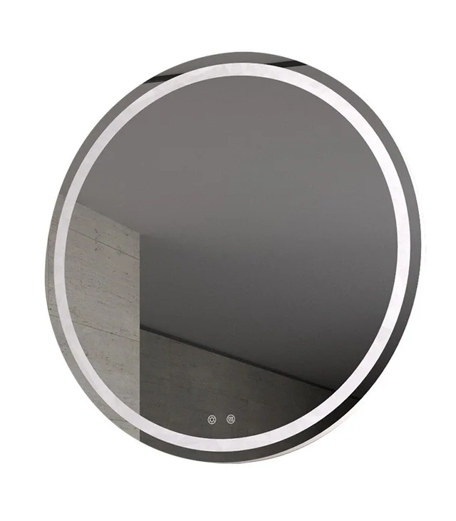 LED Round Frameless Bathroom Wall Mirror with Touch Sensor Anti-Fog