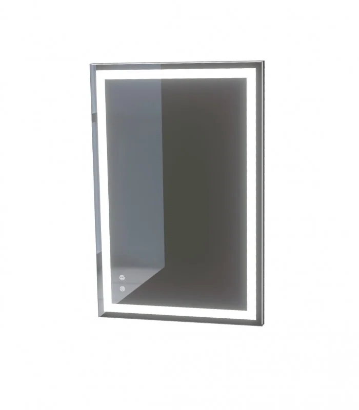 LED Rectangular Frameless Bathroom Wall Mirror with Touch Sensor Anti-Fog