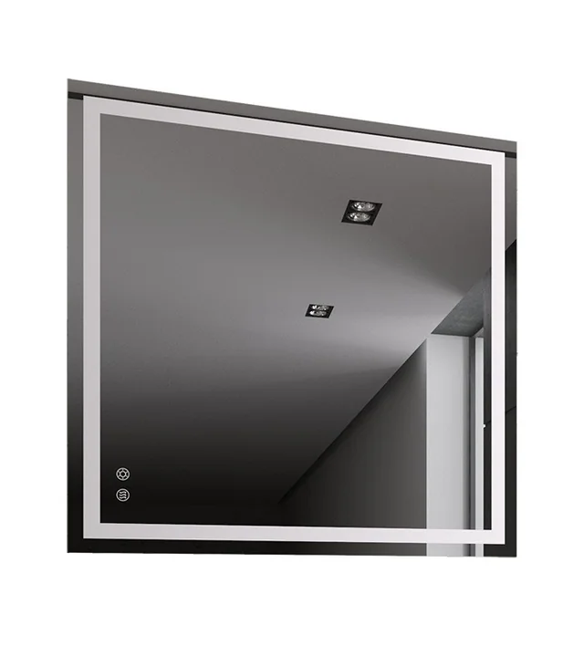 LED Rectangular Frameless Bathroom Wall Mirror with Touch Sensor Anti-Fog