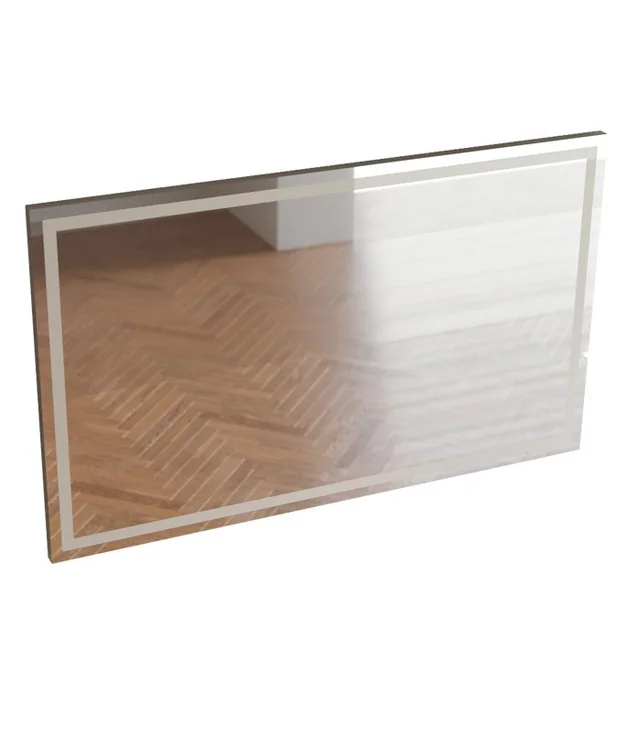 LED Rectangular Frameless Bathroom Wall Mirror with Touch Sensor Anti-Fog