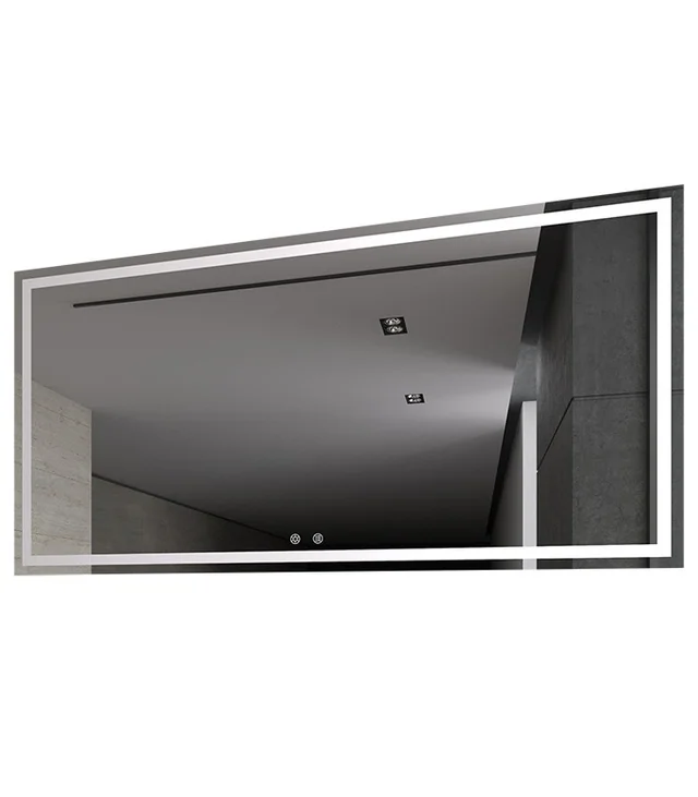 LED Rectangular Frameless Bathroom Wall Mirror with Touch Sensor Anti-Fog
