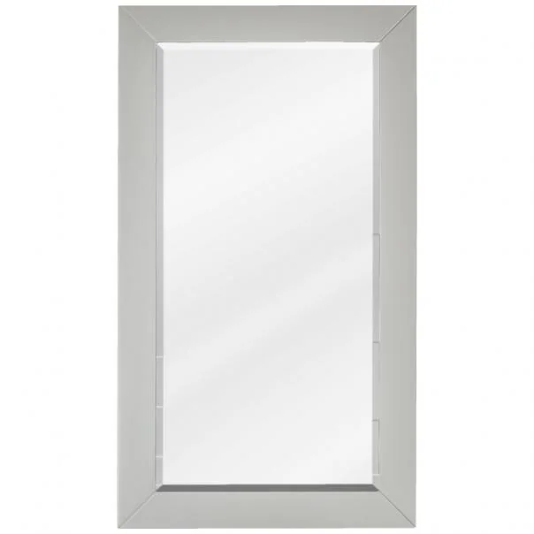 16 × 28 in Mitered-Frame Beveled Wall Mirror - Grey shown