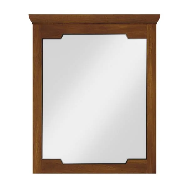 28 × 34 in Contoured-Frame Beveled Wall Mirror - Chocolate shown