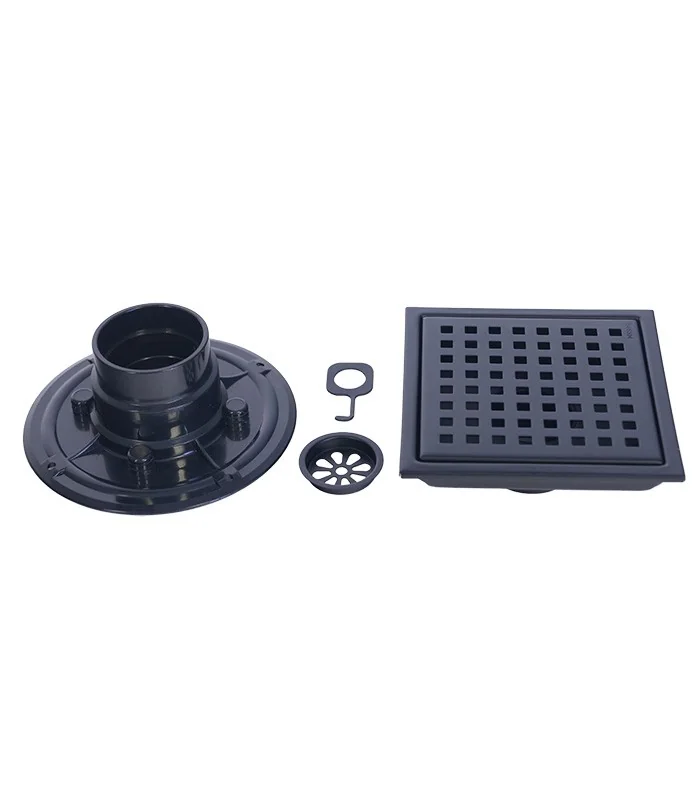 Square Shower Drain with Removable Pattern Grate