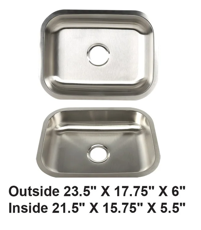 Undermount Single Bowl Stainless Steel ADA Sink