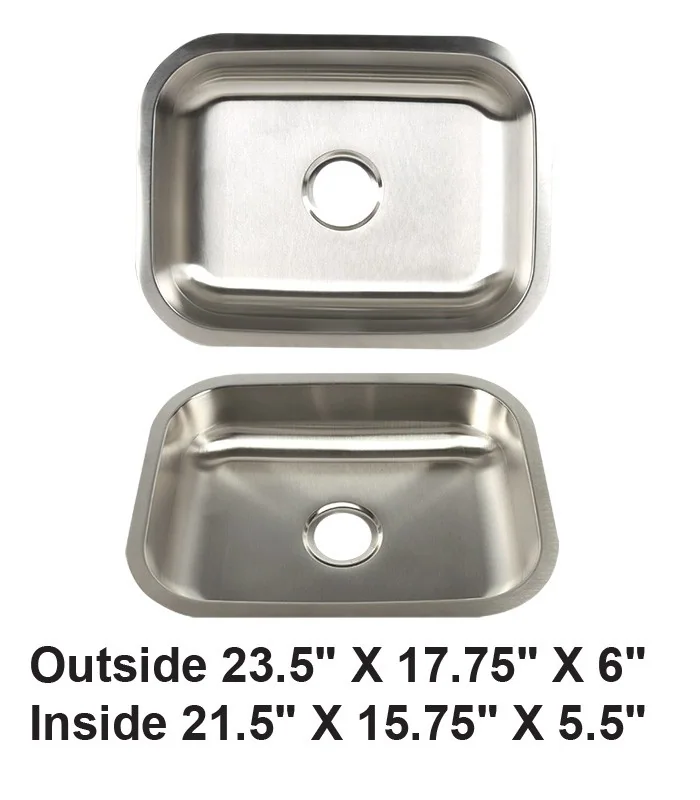 Undermount Single Bowl Stainless Steel ADA Sink