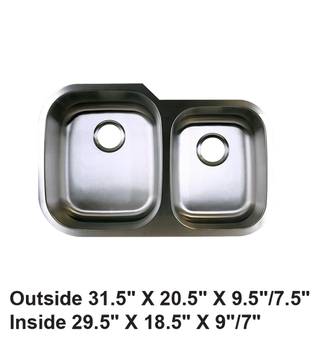 Undermount Double Bowl 60/40 Stainless Steel Sink