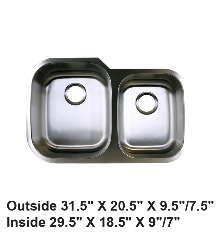 Undermount Double Bowl 60/40 Stainless Steel Sink