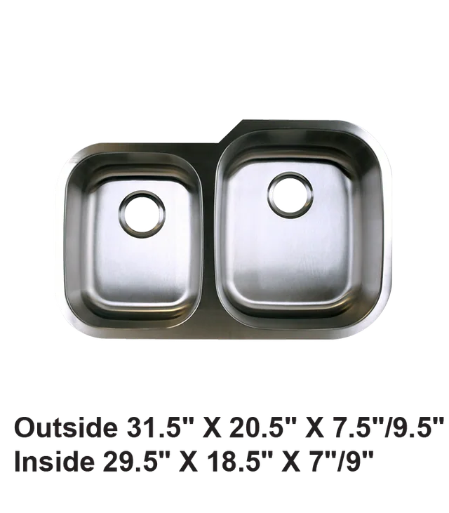 Undermount Reverse Double Bowl 40/60 Stainless Steel Sink