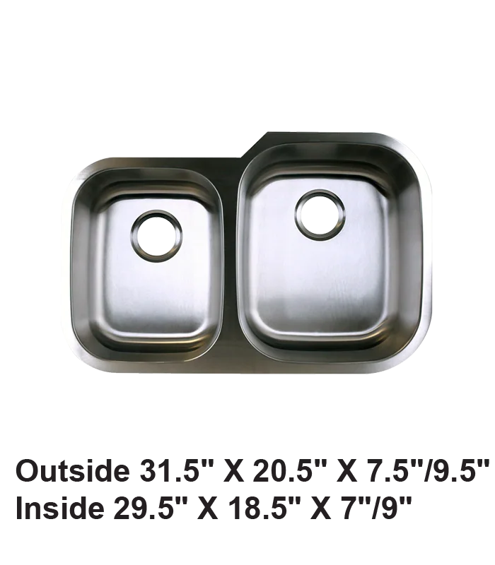 Undermount Reverse Double Bowl 40/60 Stainless Steel Sink