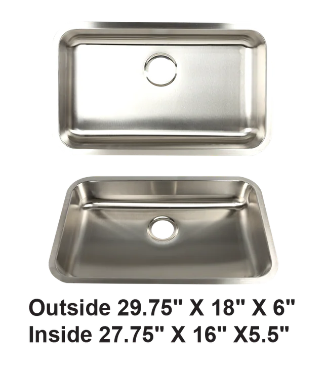 Undermount Single Bowl Stainless Steel ADA Sink