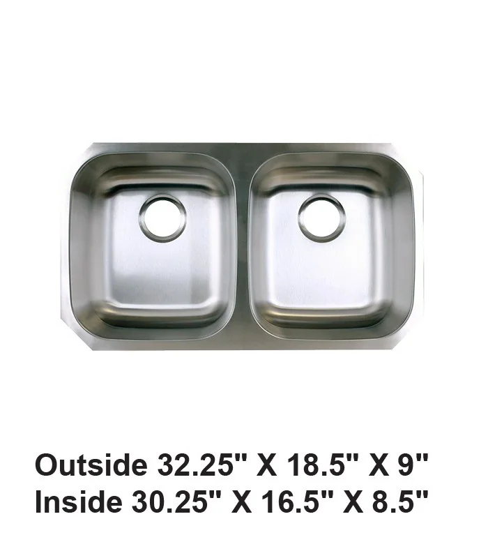 Undermount Double Bowl 50/50 Stainless Steel Sink
