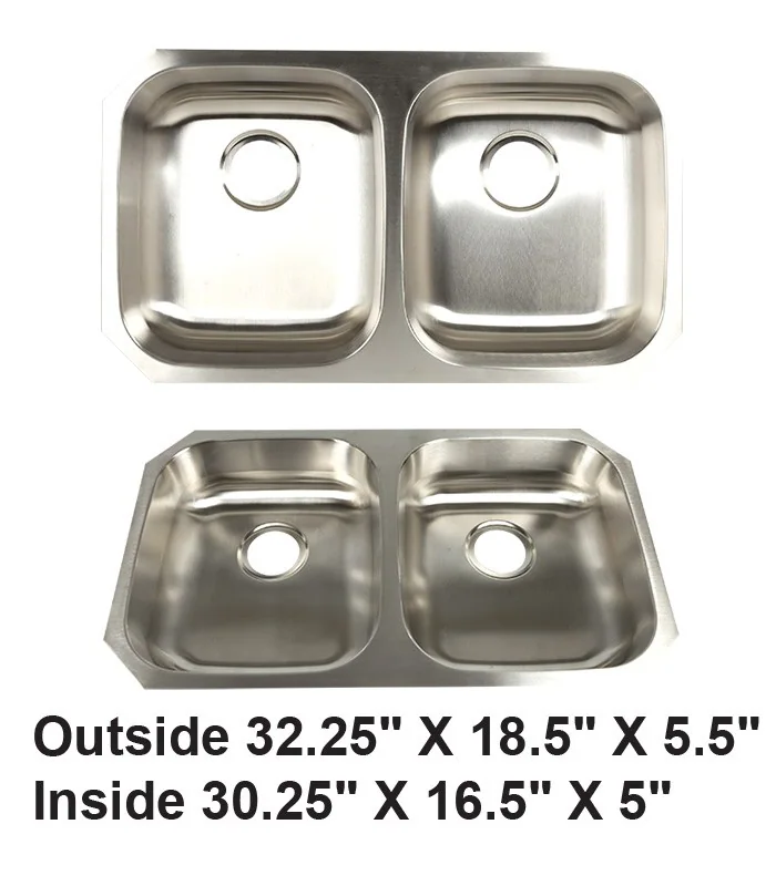 Undermount Double Bowl 50/50 Stainless Steel ADA Sink