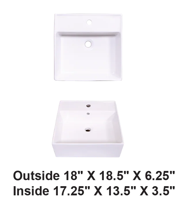 Above Counter Ceramic Sink White