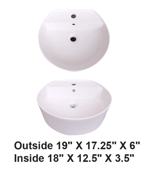 Above Counter Ceramic Sink White
