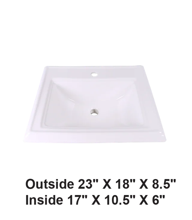 Drop-in Ceramic Sink White