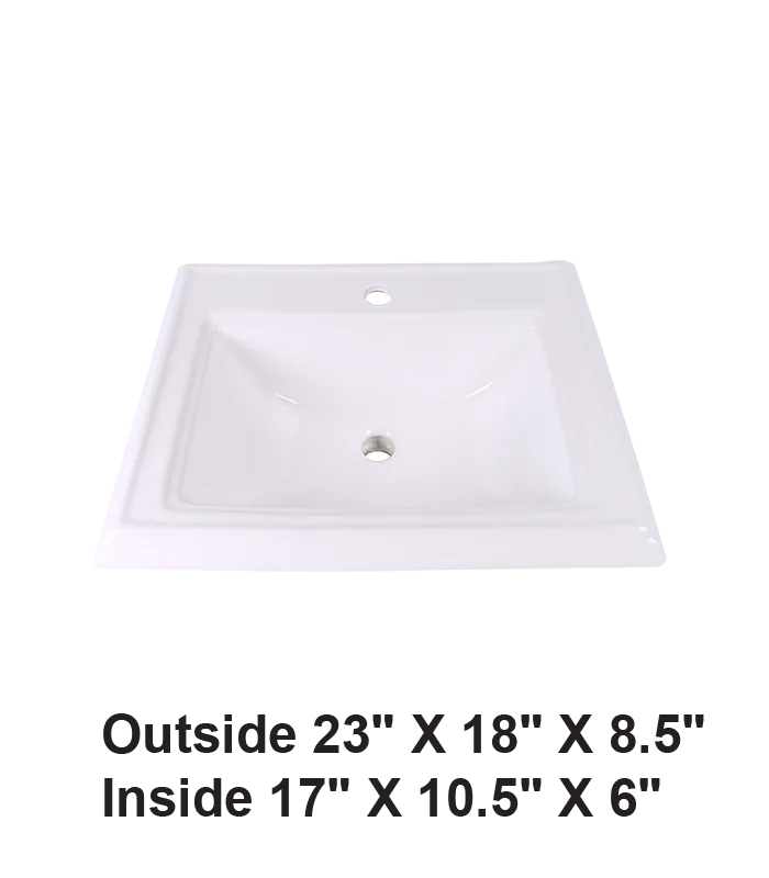 Drop-in Ceramic Sink White