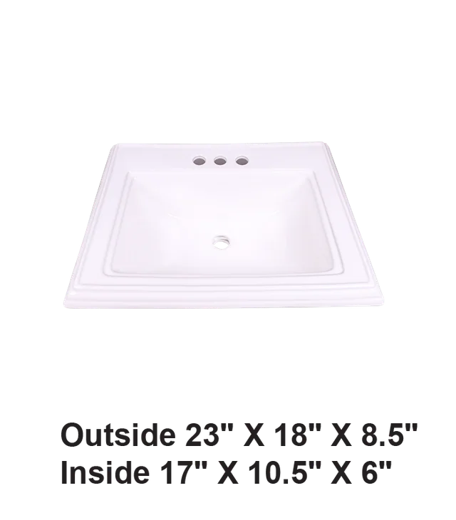 Drop-in Ceramic Sink White