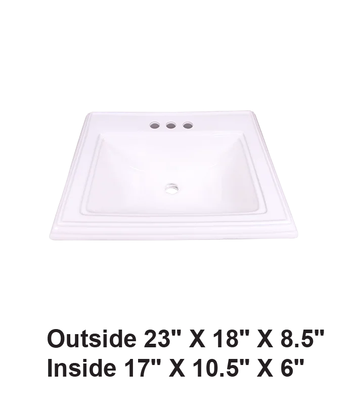 Drop-in Ceramic Sink White