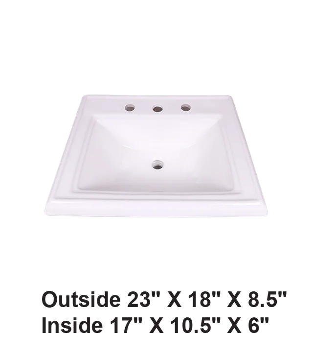 Drop-in Ceramic Sink White
