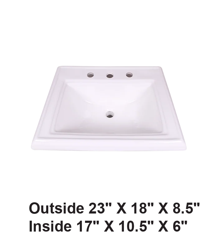 Drop-in Ceramic Sink White