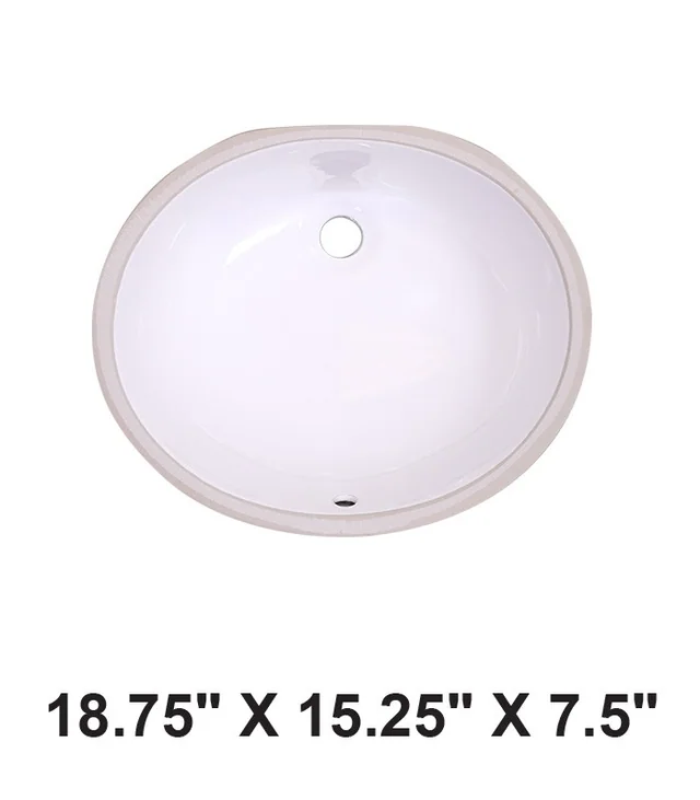 Undermount Oval Ceramic Sink White