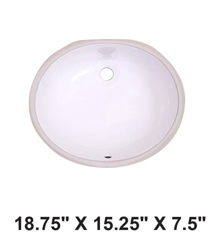 Undermount Oval Ceramic Sink White
