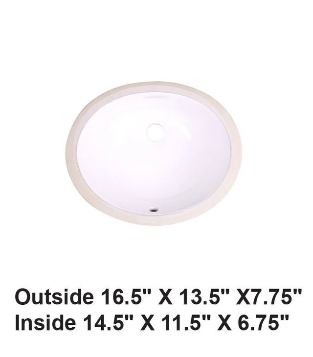 Undermount Oval Ceramic Sink White