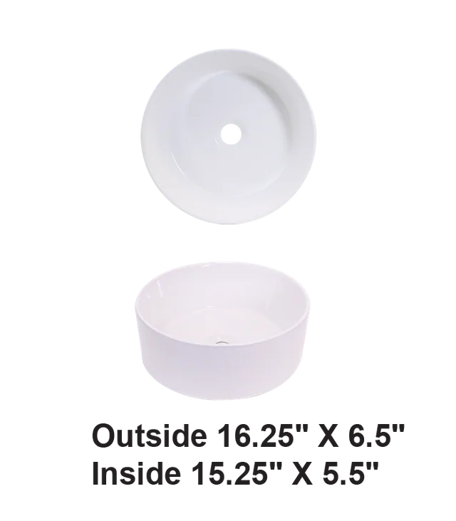 Above Counter Ceramic Sink White