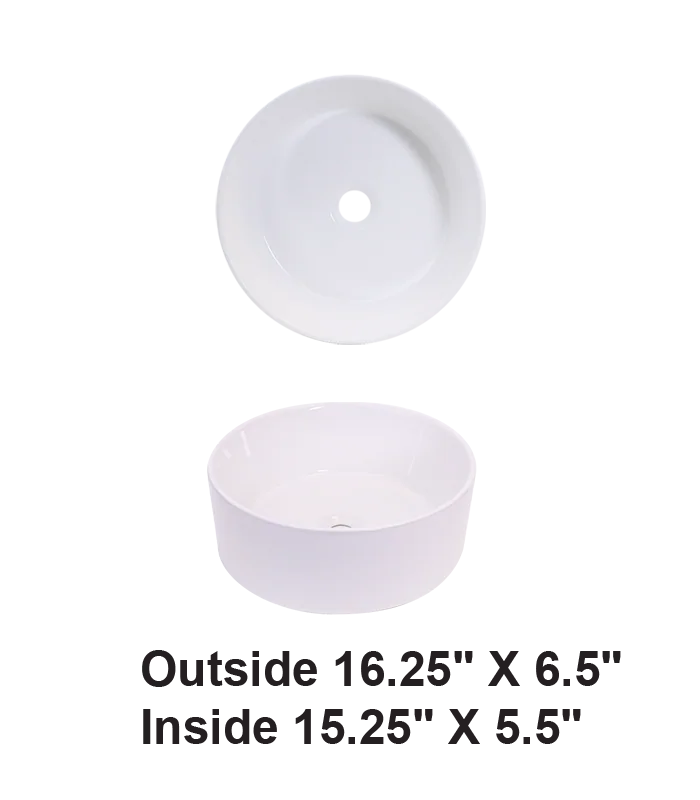 Above Counter Ceramic Sink White