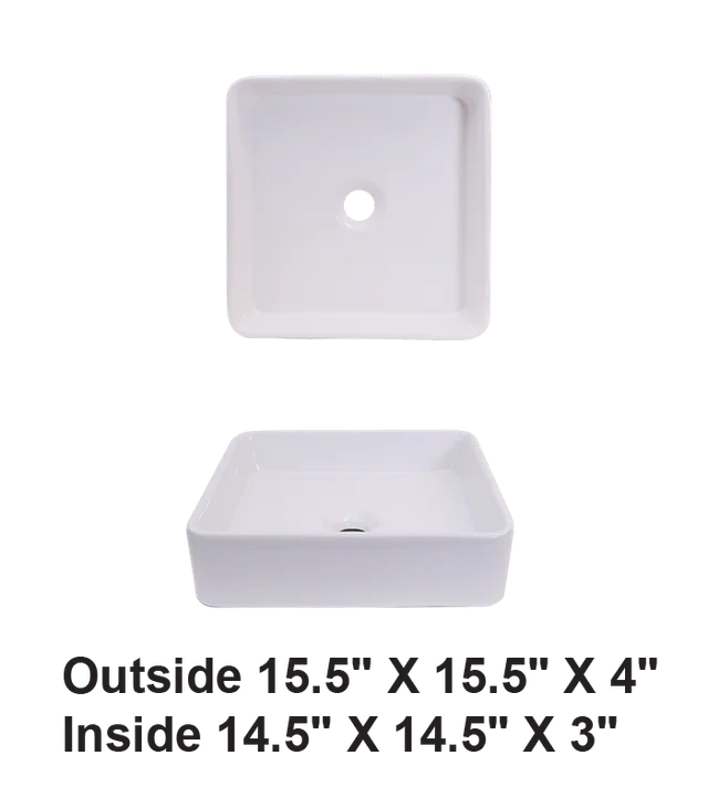 Above Counter Ceramic Sink White