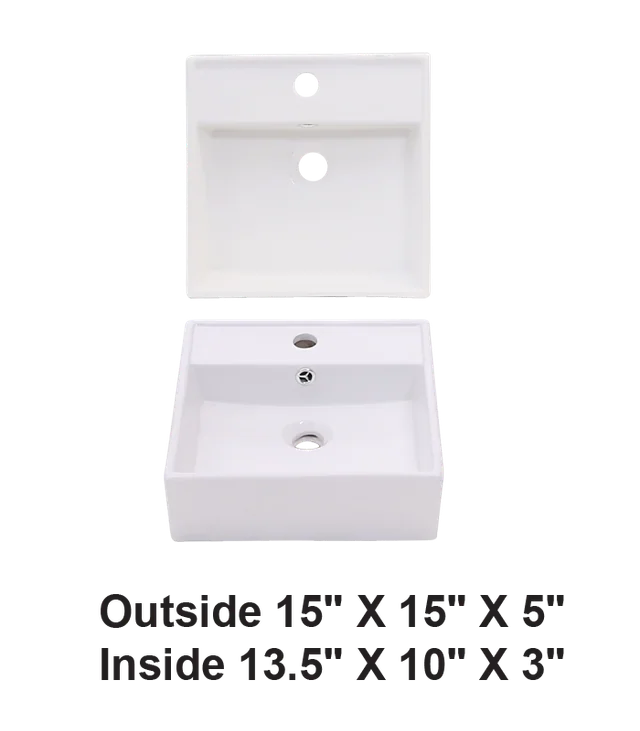 Above Counter Ceramic Sink White
