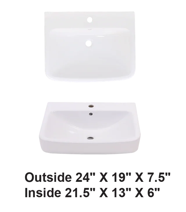Above Counter Ceramic Sink White