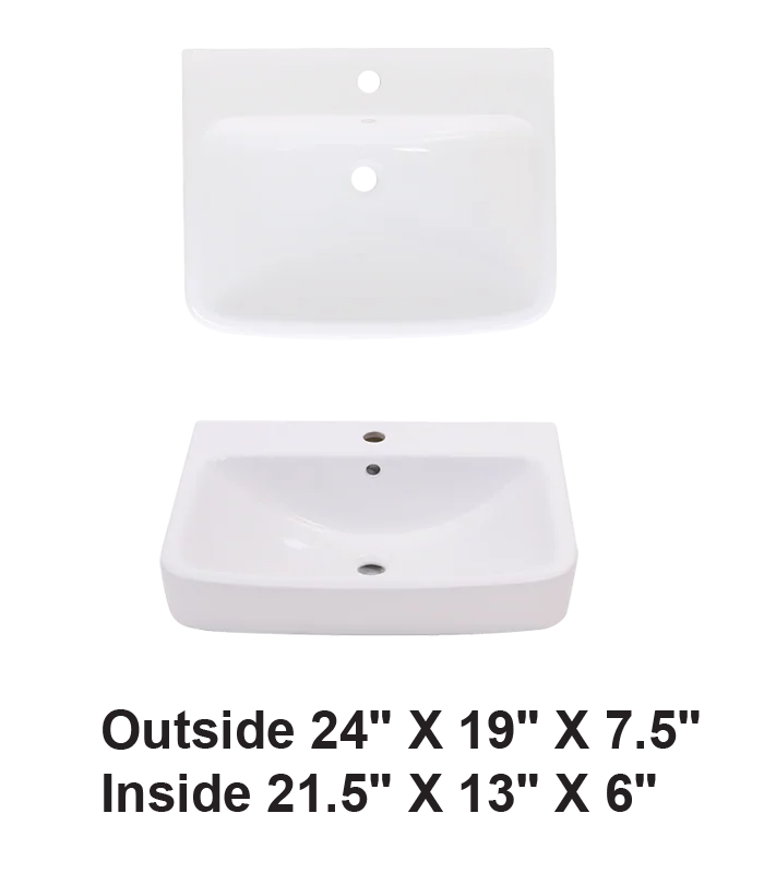 Above Counter Ceramic Sink White